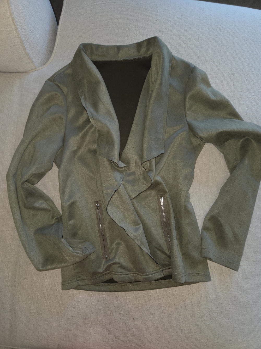 SHEIN Olive Green Drape Front Blazer Jacket